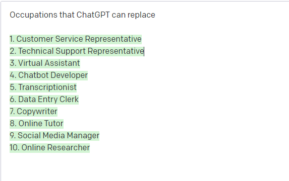 ChatGPT可以取代的職業有哪些？
